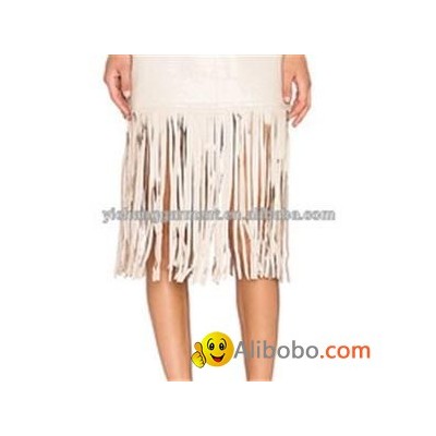 Womens Leather Skirt With Tasselpicture1