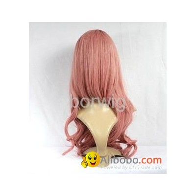 Universal Curly Pink Cosplay Wig Synthetic Hair Wig Customized Wigspicture1