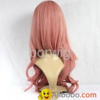 Universal Curly Pink Cosplay Wig Synthetic Hair Wig Customized Wigs