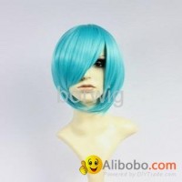 Bobo Short Sky Blue Cosplay Wig Synthetic Hair Wig Customize