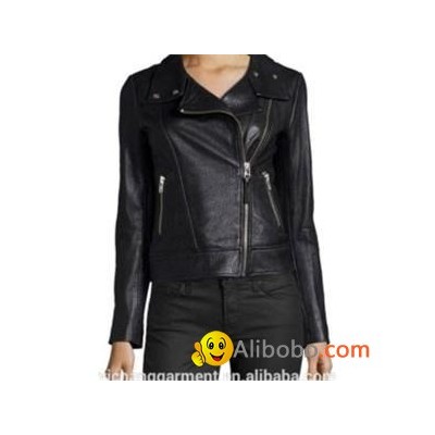 Women Biker Jacket With Front Zipperpicture1