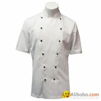 Custom Traditional White Twill, Black Studs/Short Sleeves chef Jacket/chefs coat