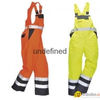 HI VIS WATERPROOF BIB & BRACE MOTORCYCLE DUNGAREES SAFETY WORK CLOTHES FISHING