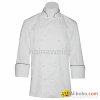 Hot sale Traditional White Fineline w/Black piping chef coat