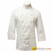 Custom Traditional White Fineline w/Knot Buttons chef coat/chefs wear