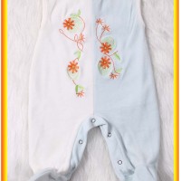 Spliced Sleeveless Velvet Baby Romper with Feet