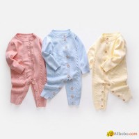 High quality baby girl rompers 100% cotton baby clothing set with cardigan
