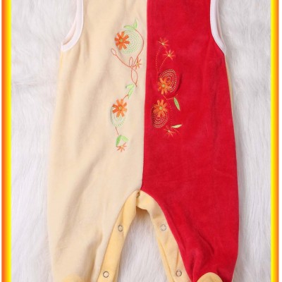 Newest Sleeveless Velvet Baby  Romper with Feetpicture1