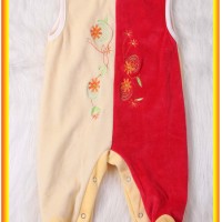 Newest Sleeveless Velvet Baby  Romper with Feet