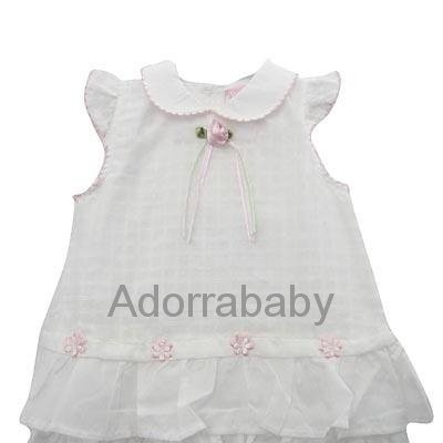 white baby dress with little flowerpicture1