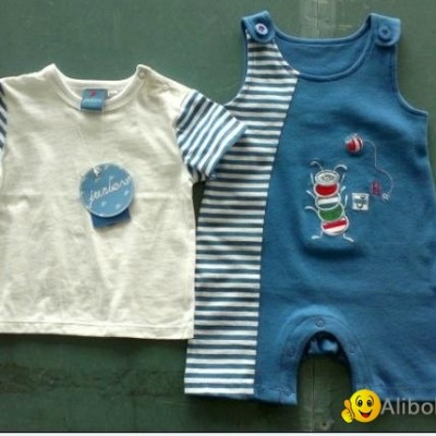 two pcs of Baby garments including baby's t-shirt and baby's romperpicture1
