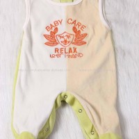 Sleeveless Velvet baby romper with feet 3 Color Spliced Romper