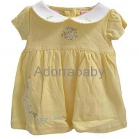 New baby girl dress yellow baby dress with underwear