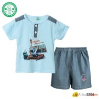 Cotton cartoon printing  baby clothes short set