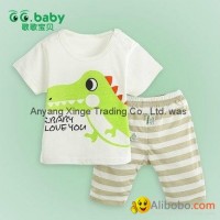 2015 Cotton Crocodile Summer Baby Boy Girl Clothing Sets Newborn Suits