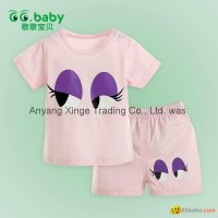 2015 100%Cotton Pink Summer Newborn Baby Sets Unisex Casual Baby Girl Boy Suits
