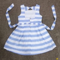 GIRL'S STRIPE DRESS WITHOUT SLEEVE WITH LINING