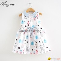 Angou Girls Dress Brand Fashion Princess Dress Designer Character Painting dress