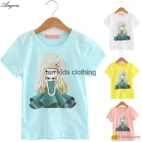 Angou Cotton Branded Baby Girls T-Shirts Clothing Children Toddler Kids Clothes