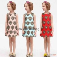 Angou European Girls Dresses Summer Baby Girls Dress Sleeveless New Brand