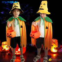 New Halloween Pumpkin Cloak Children party clothing Masquerade Cosplay parent ch