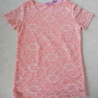 GIRL'S POLYESTER LACE JERSEY TOP