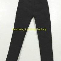 good stretch soft denim cotton leggings children fur lined warm pants