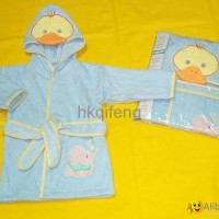 100%cotton children hooded bathrobe