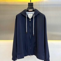 Brunello Cucinelli Zip-up hooded jacket,cucinelli zip up,cucinelli hoodie,navy