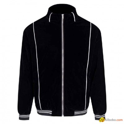 Logo Velour Track Top Men        Track Jacket Fashion Bomberpicture1