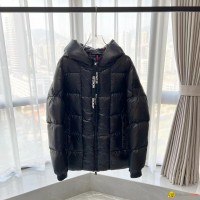 Black Dougnac Jacket Long Sleeve Quilted Nylon Down Filled Jacket