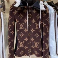 MONOGRAM FLEECE JACKET     onogram jacquard fur coats