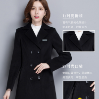 Working women wear wool coats, hotel front desk Sales Department middle dress