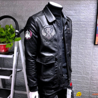 Leather jacket men's self-cultivation Korean version of the trend handsome 2019