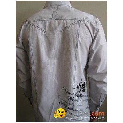 100%cotton men's casual embroidery blousepicture1