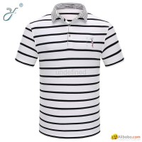 Wholesale Casual Business Man Polo Shirt Stripe Polo Shirt