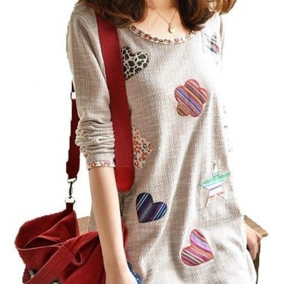 Fashion Women's Round Neck Printed T-Shirt Top Blousepicture1