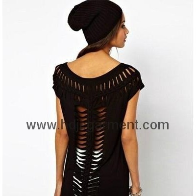 woven hollow out with short sleevespicture1