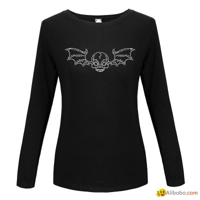 Custom Beaded Rhinestone embellishment Tshirts Butterfly Long SleeveElidiona Cuspicture1