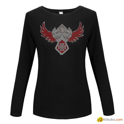 Custom Group Transfer Rhinestone Beading Tshirts Spider Horse Dog Bee Long Sleevpicture1