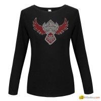 Custom Group Transfer Rhinestone Beading Tshirts Spider Horse Dog Bee Long Sleev