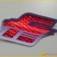 China 3d flock badge for cotton fabric