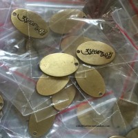 custom oval antique 3D Brass furniture badge metal tag for clothing