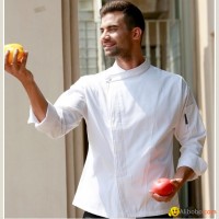Pure White Unisex Chef Coat,French dropping shoulder