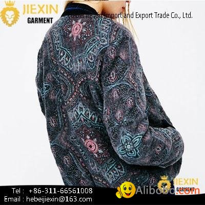 Outer Wear Outdoor Thin Printed Elastic Collar Long Sleeve Jackets for Womenpicture1