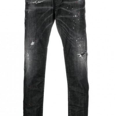 Dsquared2 ripped straight-leg jeans black dsq cotton jeans for menpicture1