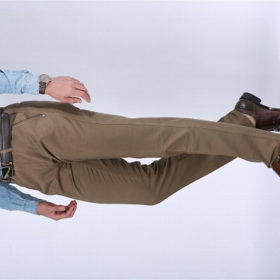 100% cotton elastic waist men stretch casual pants slim-fit stretch pants for mepicture1