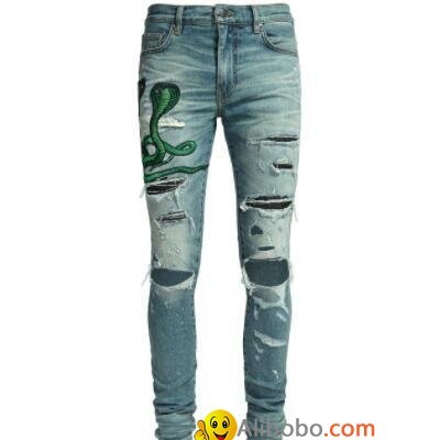 Amiri snake patch embroidered skinny jeans Amiri Snake Classic Broken jeanspicture1