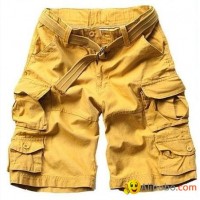 New cotton twill garment dyed mens cargo shorts