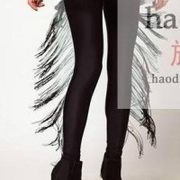 2012 European and American autumn new rear gradient color tassels decorated pant